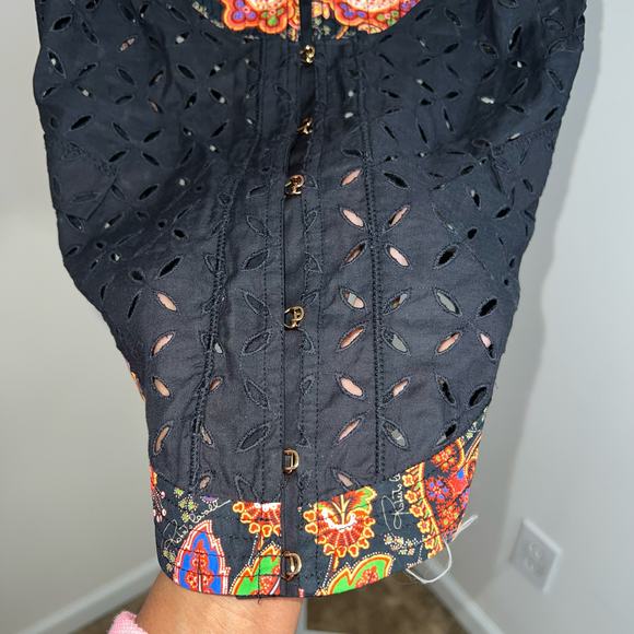 Roberto Cavalli Sequined Patchwork High Low Top Size EU 40 - Picture 12 of 14